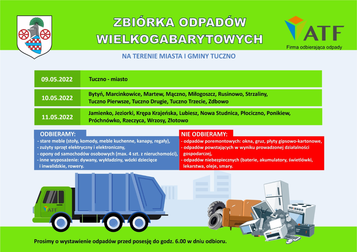 Zbiórka odpadów wielkogabarytowych 9-11.05.2022