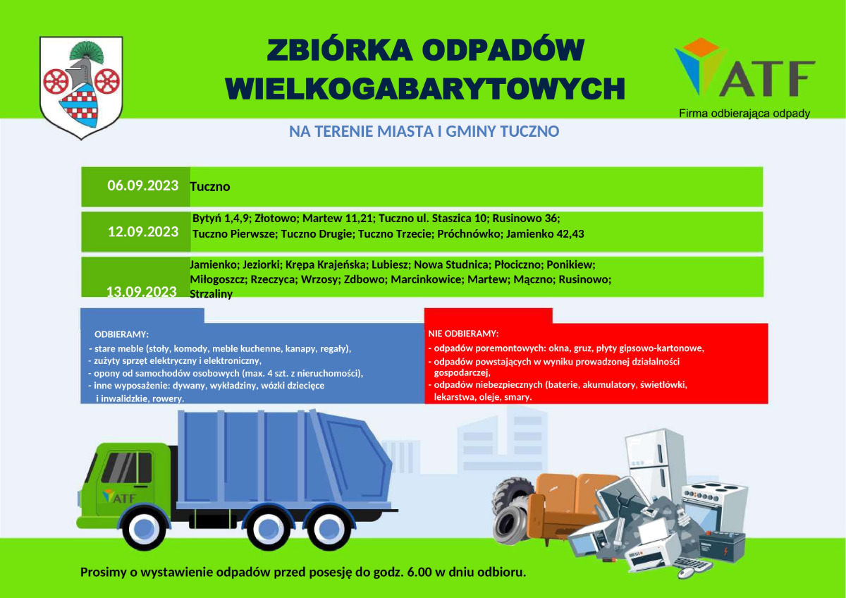 Zbiórka odpadów wielkogabarytowych wrzesień 2023