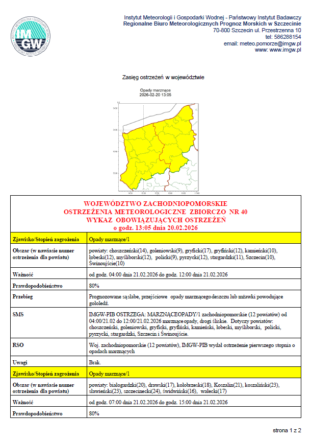 Zdjęcie: OSTRZEŻENIE IMGW