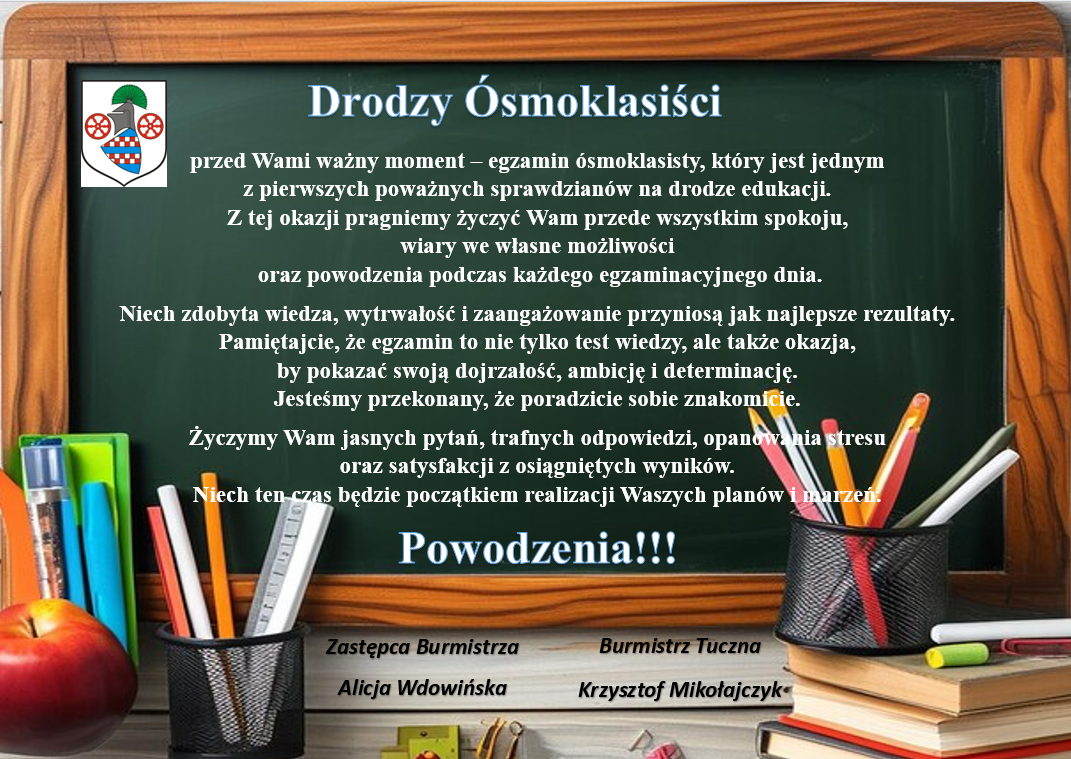Zdjęcie: Egzamin Ósmoklasisty Powodzenia