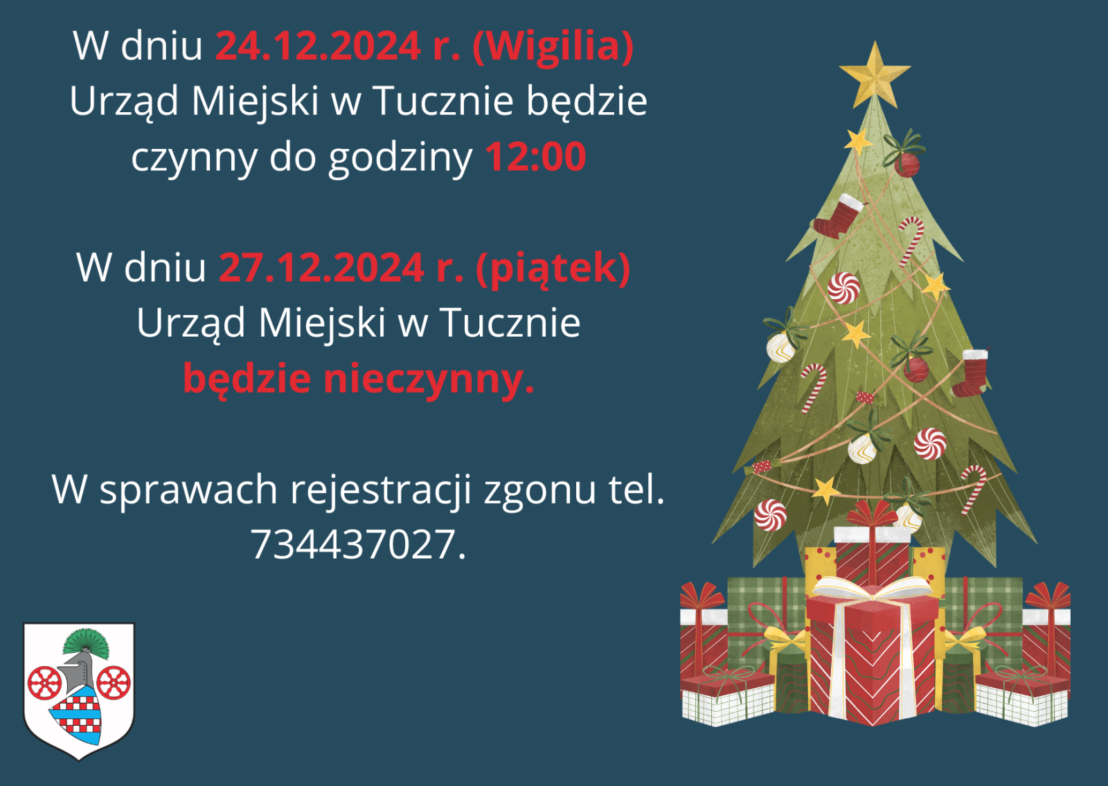 Zdjęcie: Godziny pracy Urzędu w okresie świątecznym