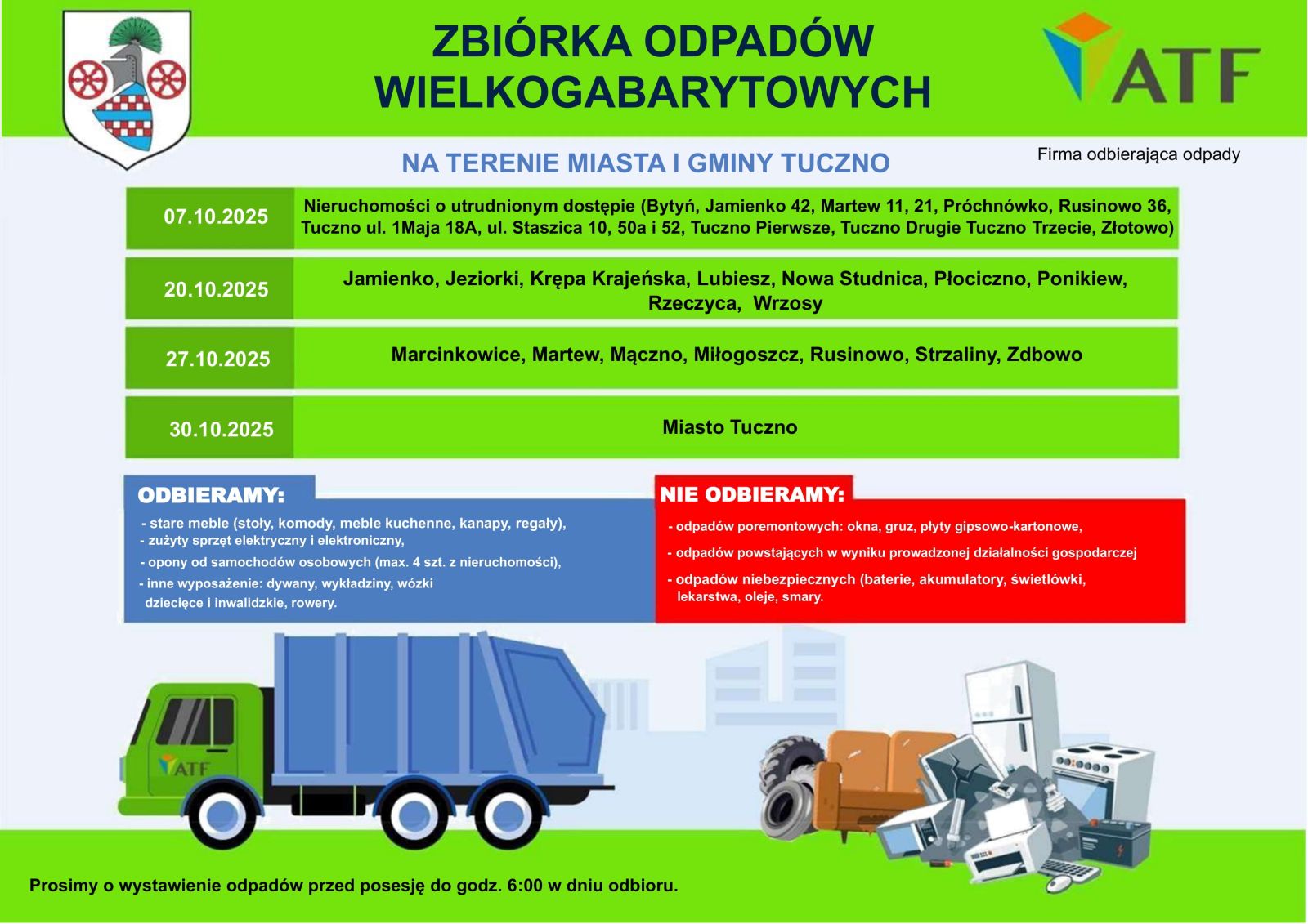 Zdjęcie: Zbiórka odpadów wielkogabarytowych październik 2025