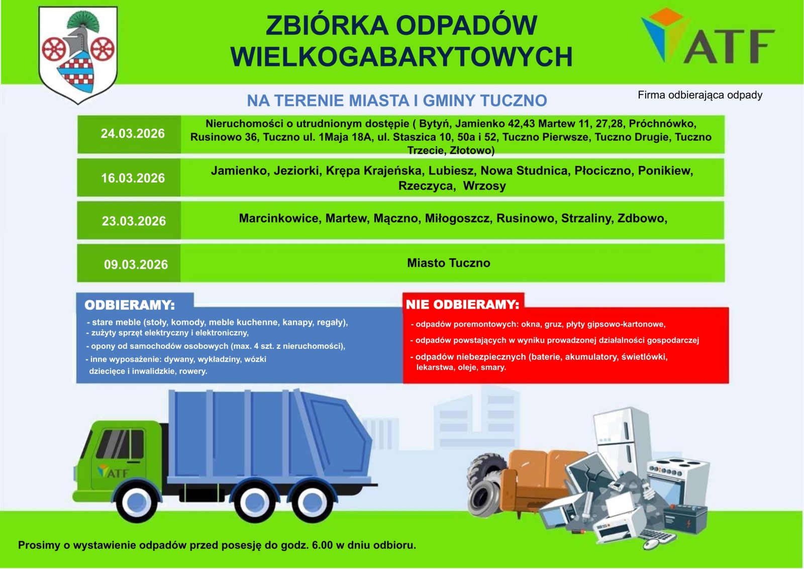 Zdjęcie: Zbiórka odpadów wielkogabarytowych marzec 2026