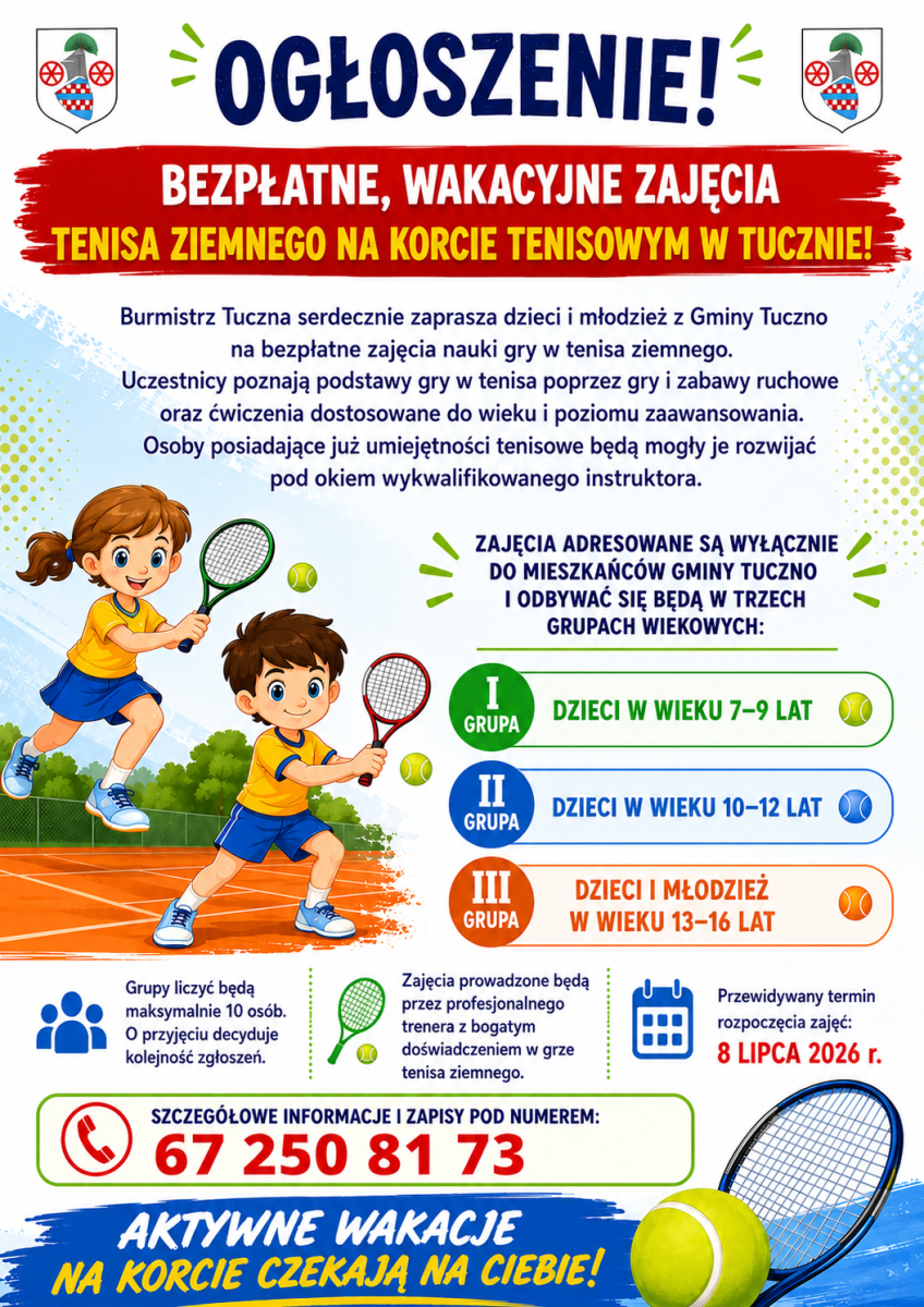 Zdjęcie: Wakacyjna szkółka tenisa ziemnego w Tucznie
